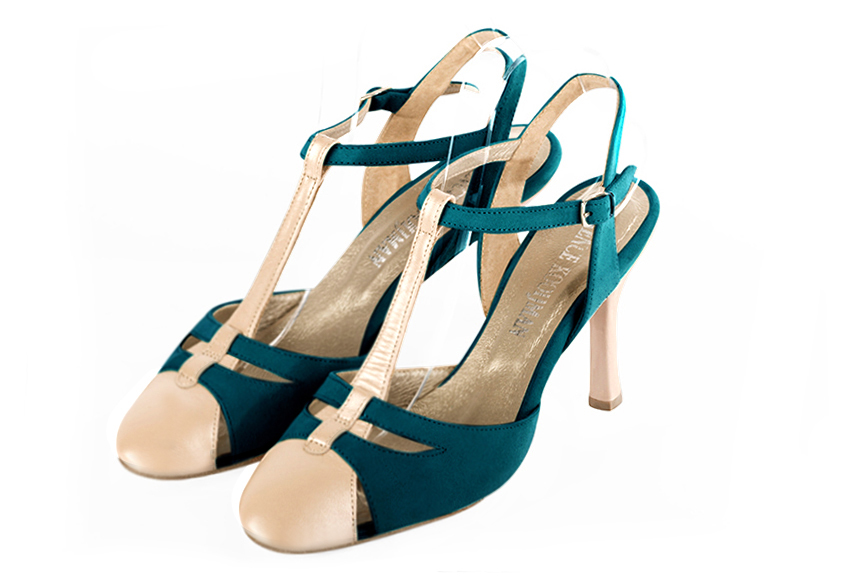 Peacock blue dress shoes for women - Florence KOOIJMAN